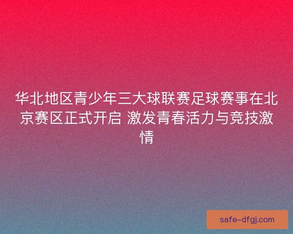 华北地区青少年三大球联赛足球赛事在北京赛区正式开启 激发青春活力与竞技激情